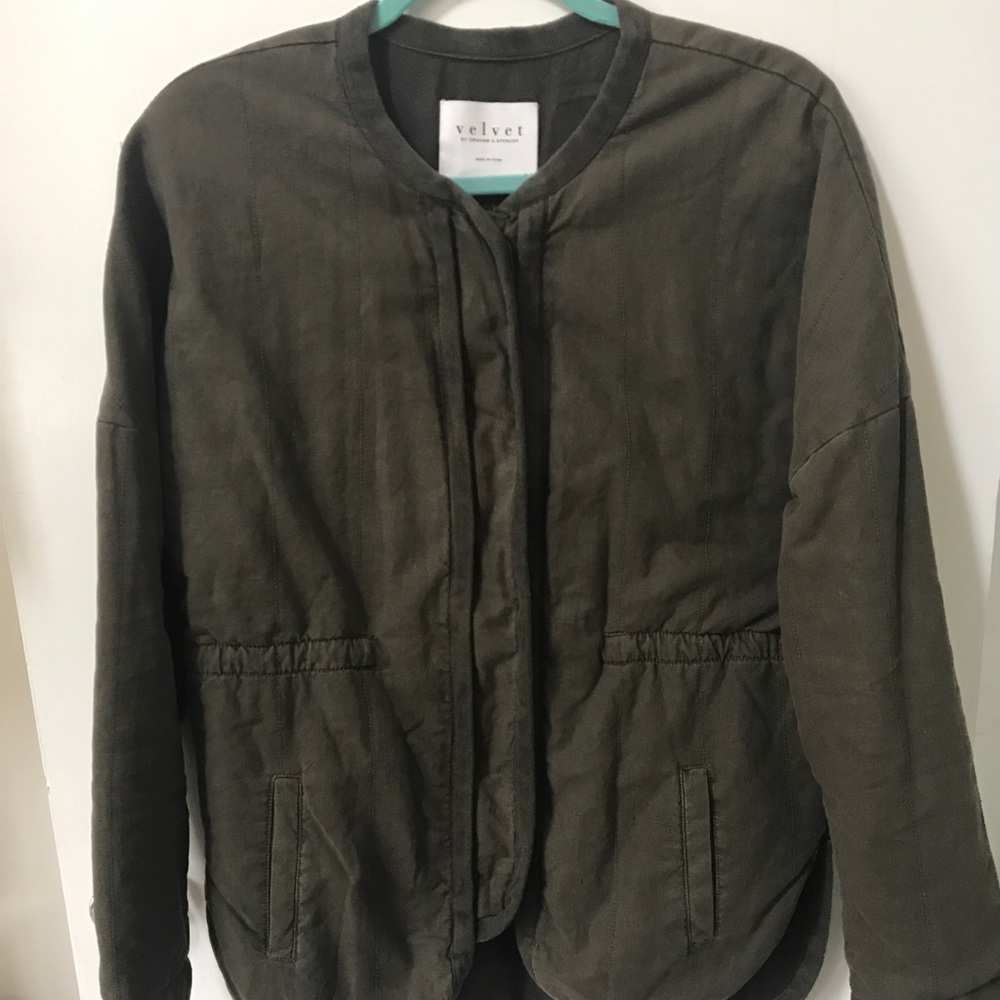 Velvet brand. Cotton bomber jacket. Army green.